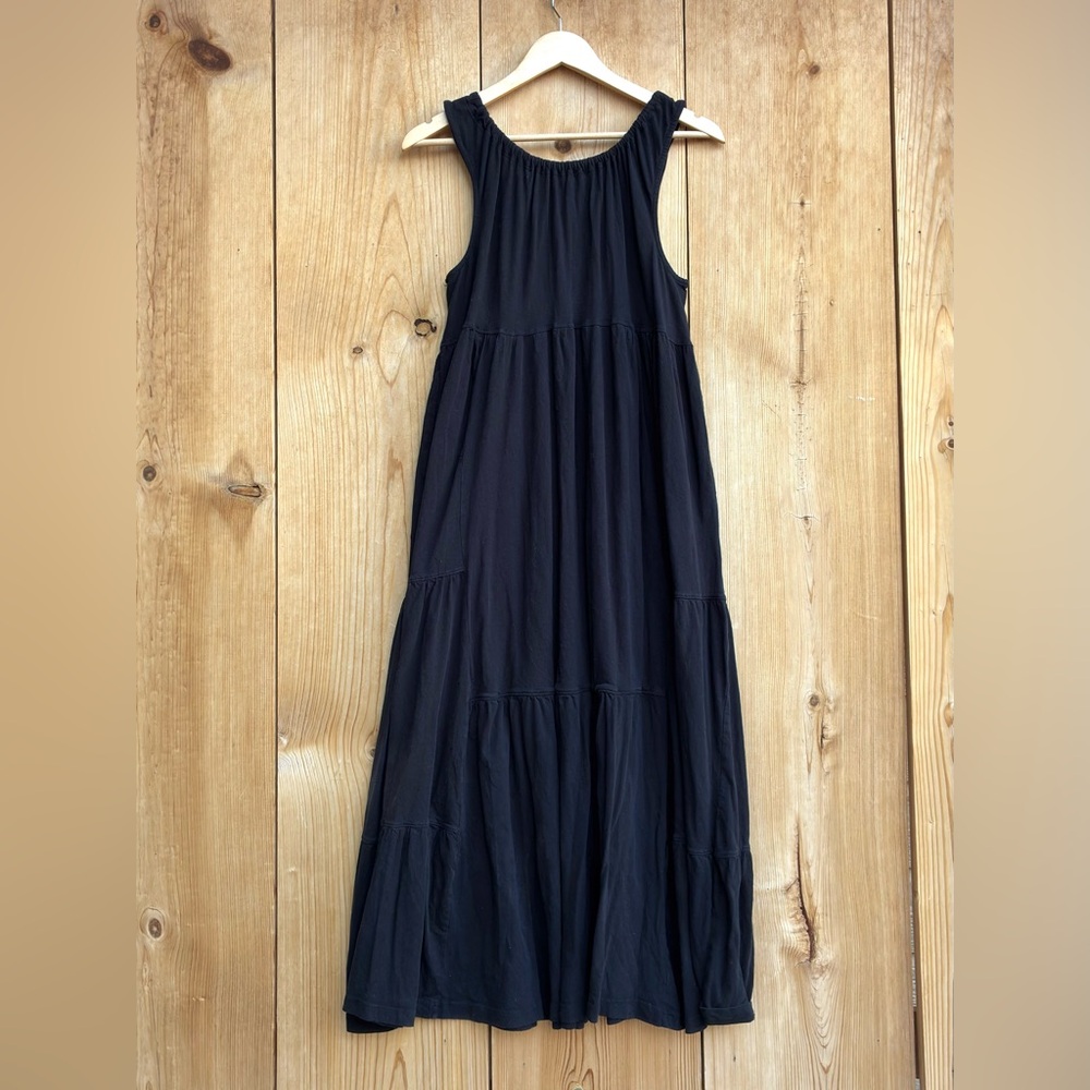 FP Beach Sleeveless Long Black Tiered Dress Sz Small